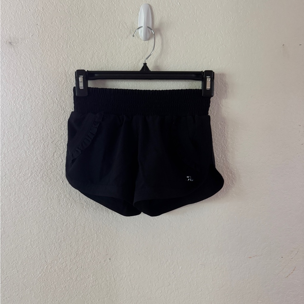 Black Athletic Shorts with Elastic Waistband and Moisture-Wicking Fabric